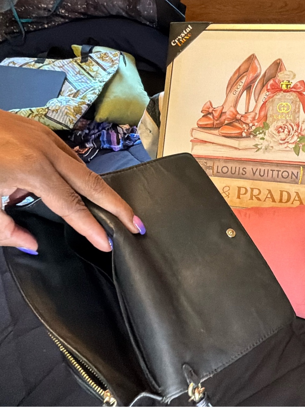 Coach Brown/Black Signature Crossbody Wallet - Picture 5 of 14